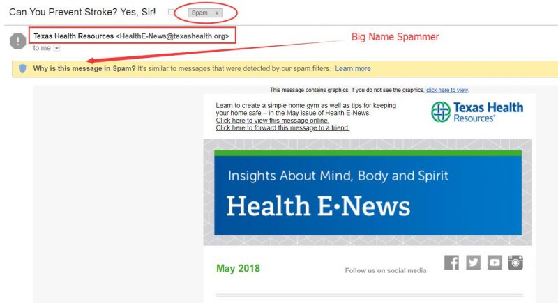 Texas Health Resources Spam